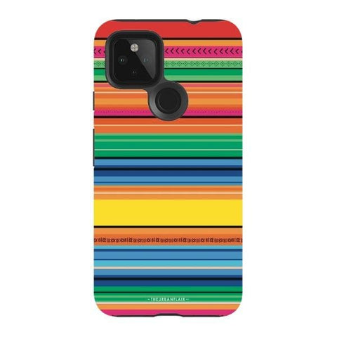 Pixel 4A 5G Satin (Semi-Matte) Rainbow Serape Tough Phone Case - The Urban Flair