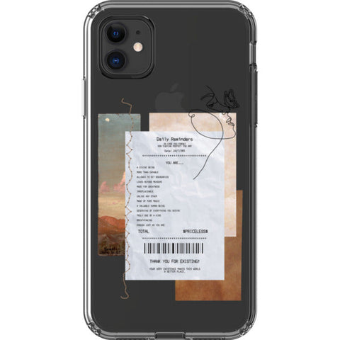 Receipt Daily Reminder Affirmations Collage Clear Phone Case