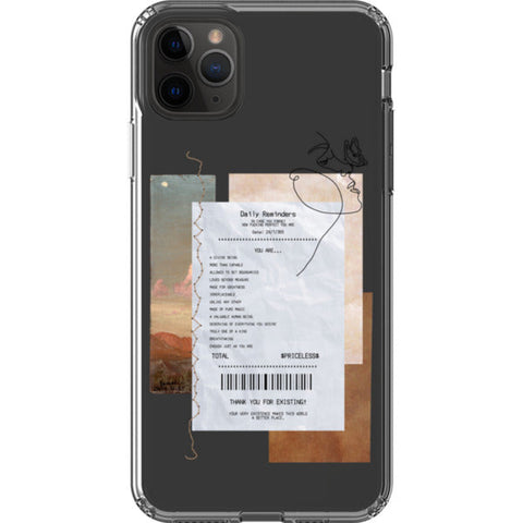 Receipt Daily Reminder Affirmations Collage Clear Phone Case