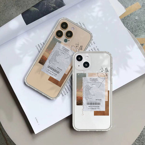 Receipt Daily Reminder Affirmations Collage Phone Case For iPhone 14 Plus 13 Mini 12 Pro Max XR 7 8 Clear Cover With Aesthetic Design Feat