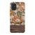 Retro Flowers Split Wood Print Tough Phone Case Galaxy A51 4G Gloss [High Sheen] exclusively offered by The Urban Flair