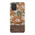 Retro Flowers Split Wood Print Tough Phone Case Galaxy A71 4G Gloss [High Sheen] exclusively offered by The Urban Flair