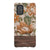 Retro Flowers Split Wood Print Tough Phone Case Galaxy A71 5G Gloss [High Sheen] exclusively offered by The Urban Flair