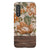 Retro Flowers Split Wood Print Tough Phone Case Galaxy A90 5G Gloss [High Sheen] exclusively offered by The Urban Flair