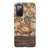 Retro Flowers Split Wood Print Tough Phone Case Galaxy S20 FE Gloss [High Sheen] exclusively offered by The Urban Flair
