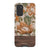 Retro Flowers Split Wood Print Tough Phone Case Galaxy S20 Gloss [High Sheen] exclusively offered by The Urban Flair