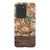Retro Flowers Split Wood Print Tough Phone Case Galaxy S20 Ultra Gloss [High Sheen] exclusively offered by The Urban Flair