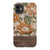 Retro Flowers Split Wood Print Tough Phone Case iPhone 11 Gloss [High Sheen] exclusively offered by The Urban Flair