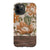 Retro Flowers Split Wood Print Tough Phone Case iPhone 11 Pro Gloss [High Sheen] exclusively offered by The Urban Flair