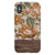 Retro Flowers Split Wood Print Tough Phone Case iPhone X/XS Gloss [High Sheen] exclusively offered by The Urban Flair