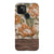 Retro Flowers Split Wood Print Tough Phone Case Pixel 4A 5G Gloss [High Sheen] exclusively offered by The Urban Flair