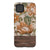 Retro Flowers Split Wood Print Tough Phone Case Pixel 4XL Satin [Semi-Matte] exclusively offered by The Urban Flair