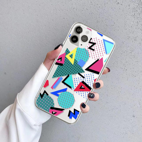 Retro Memphis Clear Phone Case iPhone 12 Pro Max by The Urban Flair (Feat)
