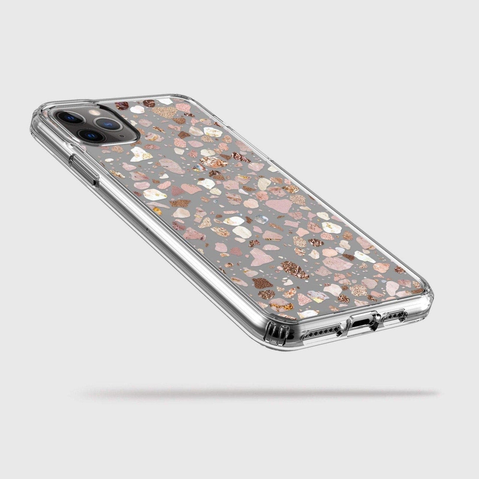 Rose Gold Terrazzo Speck Clear Phone Case for Apple iPhone 13