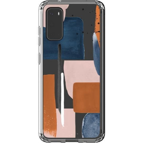 Rust Rose Navy Abstract Clear Phone Case for your Galaxy S20 exclusively at The Urban Flair