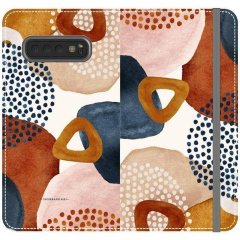 Galaxy S10 Plus Rustic Abstract Shapes Wallet Phone Case - The Urban Flair