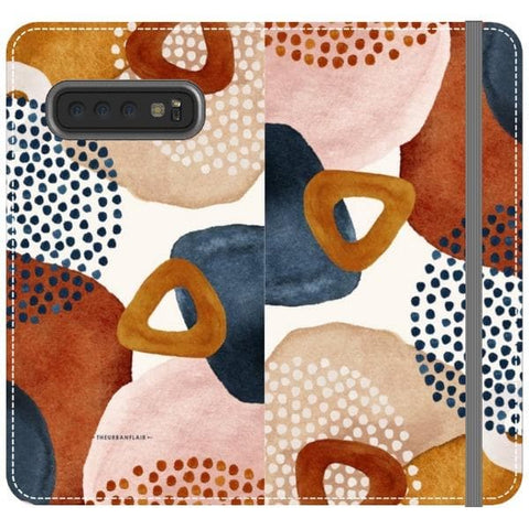 Galaxy S10 Rustic Abstract Shapes Wallet Phone Case - The Urban Flair