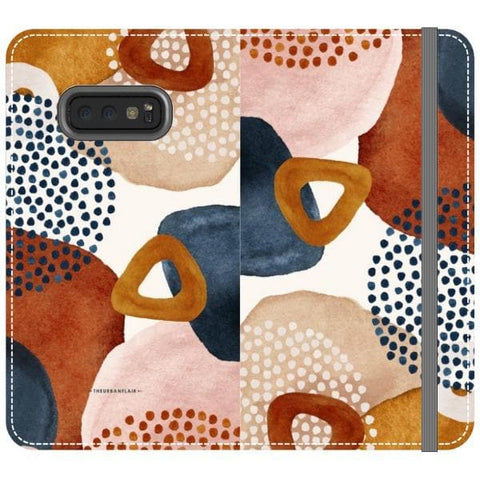 Galaxy S10e Rustic Abstract Shapes Wallet Phone Case - The Urban Flair