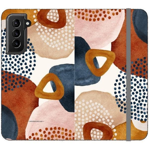 Galaxy S21 Rustic Abstract Shapes Wallet Phone Case - The Urban Flair