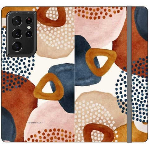 Galaxy S21 Ultra Rustic Abstract Shapes Wallet Phone Case - The Urban Flair