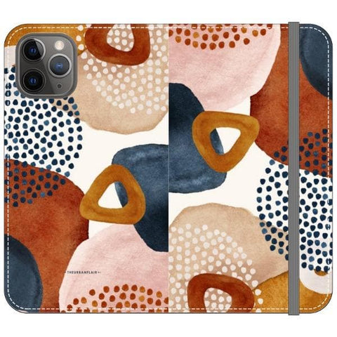 iPhone 11 Pro Rustic Abstract Shapes Wallet Phone Case - The Urban Flair