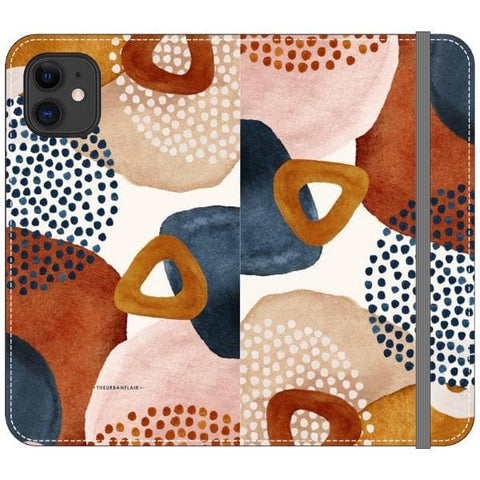 iPhone 11 Rustic Abstract Shapes Wallet Phone Case - The Urban Flair