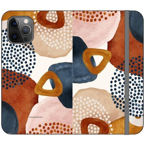 iPhone 12 Pro Rustic Abstract Shapes Wallet Phone Case - The Urban Flair