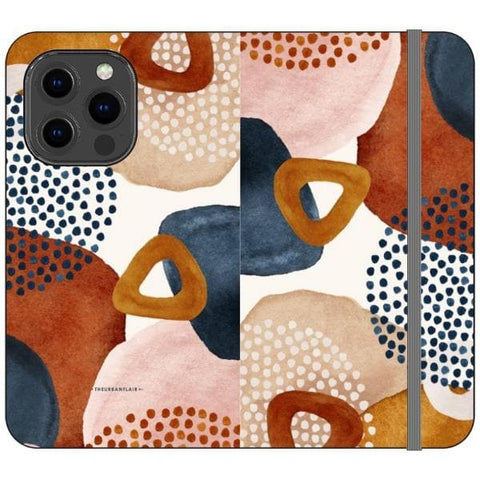iPhone 13 Pro Rustic Abstract Shapes Wallet Phone Case - The Urban Flair