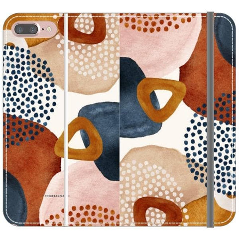 iPhone 7 Plus/8 Plus Rustic Abstract Shapes Wallet Phone Case - The Urban Flair