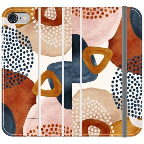 iPhone 7/8/SE 2020 Rustic Abstract Shapes Wallet Phone Case - The Urban Flair