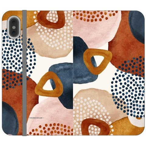 iPhone XS Max Rustic Abstract Shapes Wallet Phone Case - The Urban Flair