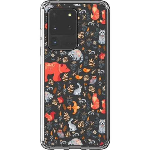 Galaxy S20 Ultra Scandinavian Woodland Animals Clear Phone Case - The Urban Flair