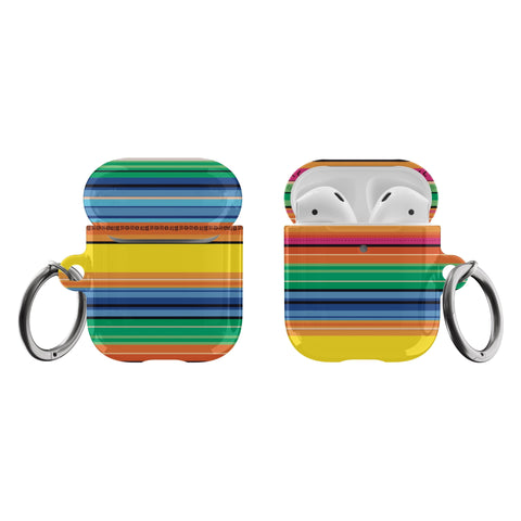 Shop The Serape Poncho Print Airpods Case Exclusively at The Urban Flair - Trendy Aesthetic Covers Available For Your Original Apple AirPods and AirPods Pro