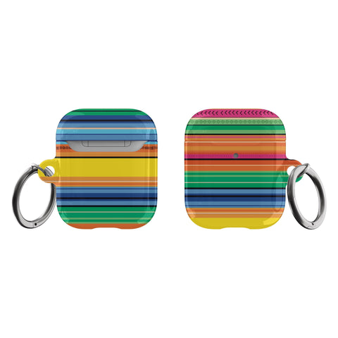 Shop The Serape Poncho Print Airpods Case Exclusively at The Urban Flair - Trendy Aesthetic Covers Available For Your Original Apple AirPods and AirPods Pro