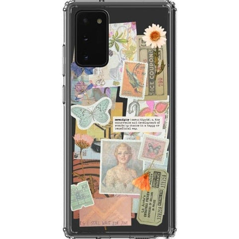 Note 20 Serendipity Scraps Collage Clear Phone Case - The Urban Flair