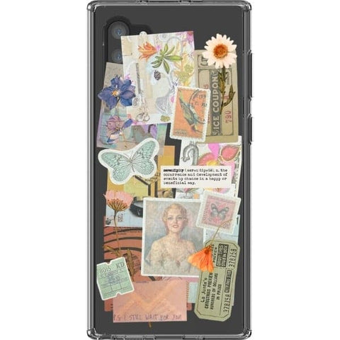 Note 10 Serendipity Scraps Collage Clear Phone Case - The Urban Flair