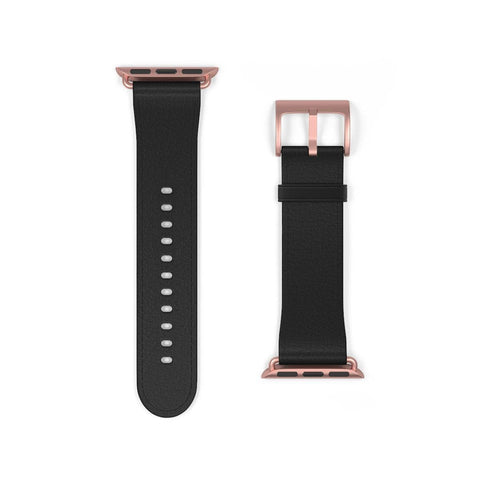 Shop The Simple Black Apple Watch Band Exclusively at The Urban Flair - Trendy Faux/Vegan Leather iWatch Straps - Affordable Replacements Bands For Women