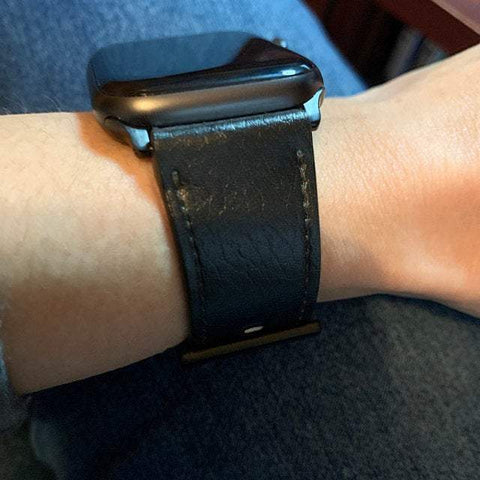 Shop The Simple Black Apple Watch Band Exclusively at The Urban Flair - Trendy Faux/Vegan Leather iWatch Straps - Affordable Replacements Bands For Women