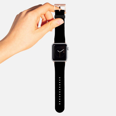 Shop The Simple Black Apple Watch Band Exclusively at The Urban Flair - Trendy Faux/Vegan Leather iWatch Straps - Affordable Replacements Bands For Women