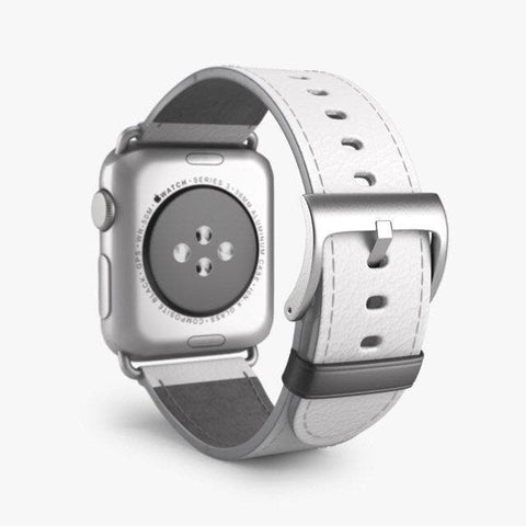 Shop The Simple White Apple Watch Band Exclusively at The Urban Flair - Trendy Faux/Vegan Leather iWatch Straps - Affordable Replacements Bands For Women