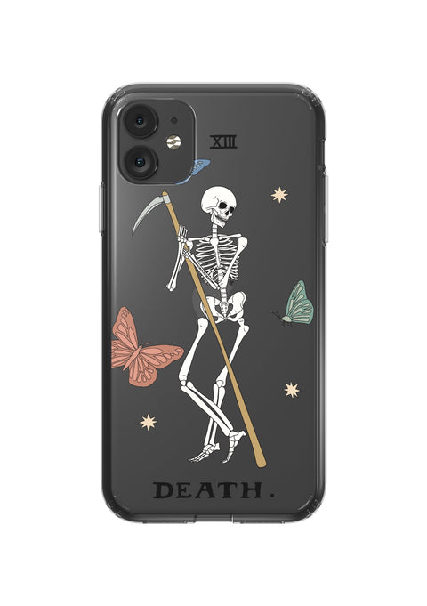Skeleton Tarot Card Clear Phone Case