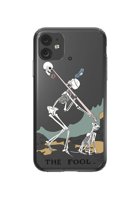 Skeleton Tarot Card Clear Phone Case
