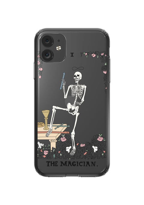 Skeleton Tarot Card Clear Phone Case