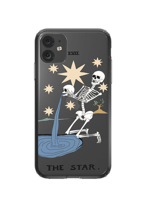 Skeleton Tarot Card Clear Phone Case