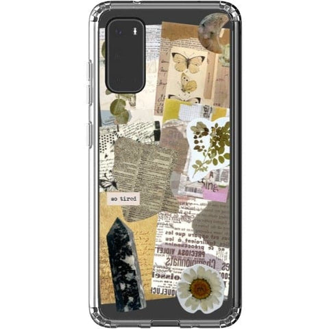 Galaxy S20 So Tired Scraps Collage Clear Phone Case - The Urban Flair