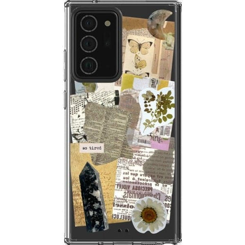 Note 20 Ultra So Tired Scraps Collage Clear Phone Case - The Urban Flair