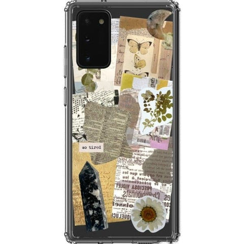 Note 20 So Tired Scraps Collage Clear Phone Case - The Urban Flair