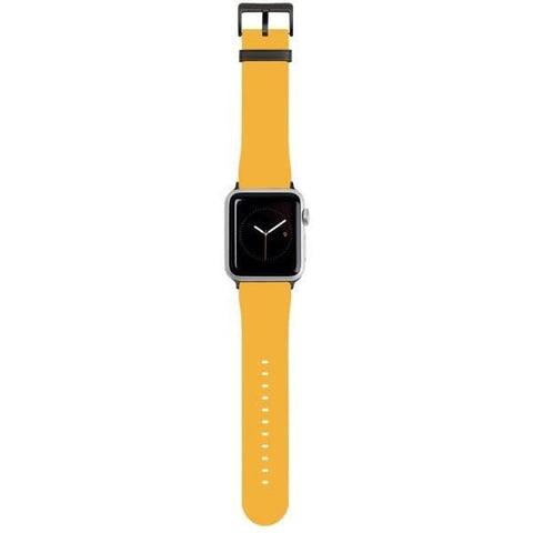 Shop The Solid Golden Yellow Tone Apple Watch Bands Exclusively at The Urban Flair - Trendy Faux/Vegan Leather iWatch Straps - Affordable Replacements Bands For Women
