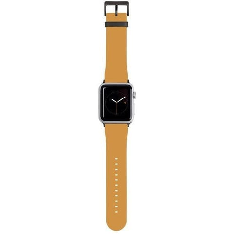 Shop The Solid Golden Yellow Tone Apple Watch Bands Exclusively at The Urban Flair - Trendy Faux/Vegan Leather iWatch Straps - Affordable Replacements Bands For Women