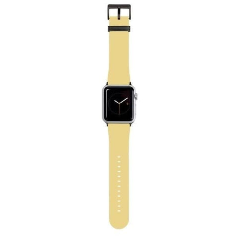 Shop The Solid Golden Yellow Tone Apple Watch Bands Exclusively at The Urban Flair - Trendy Faux/Vegan Leather iWatch Straps - Affordable Replacements Bands For Women
